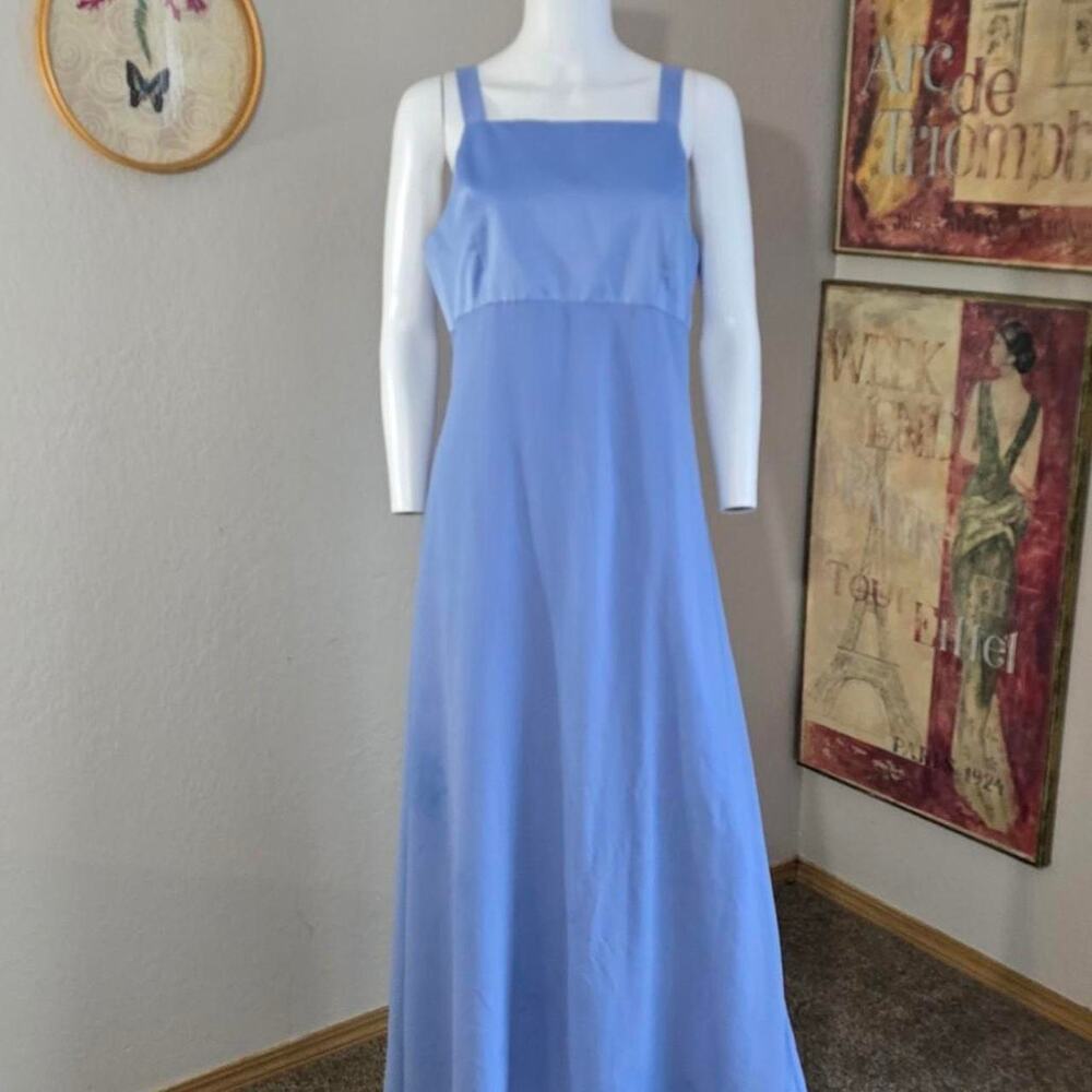 Vintage 90s Papēll Boutique Evening Periwinkle Chiffon Evening Gown size 12